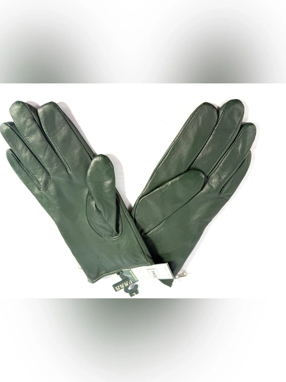 Lauren Ralph Lauren Women’s  Dark Green Leather Zip Gloves